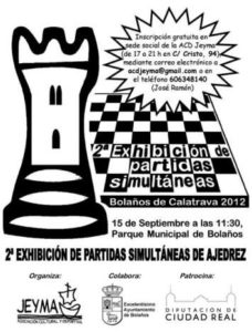 Cartel de la II Exhibición de partidas de ajedrez simultáneas