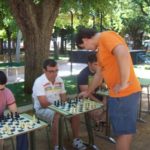 Desarrollo de la exhibición de ajedrez