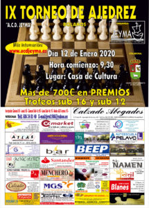Cartel del IX Torneo de Ajedrez "ACD Jeyma"